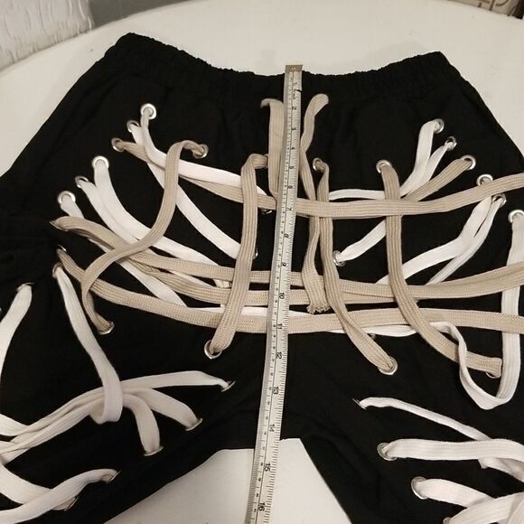 Unusual unique corset black trousers pants medium NWOT - Picture 7 of 15